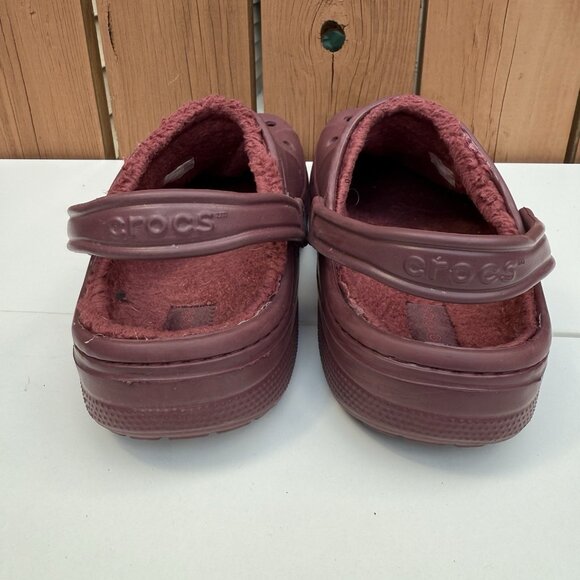 Men's Crocs Classic Burgundy Lined Clogs M12 - Picture 3 of 7